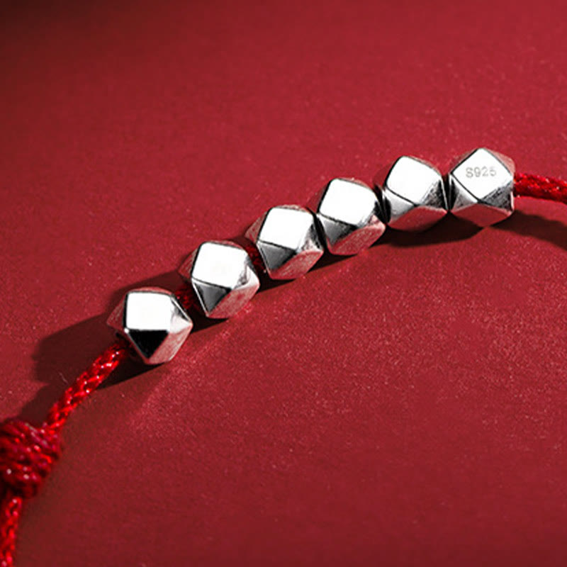 Buddha Stones 925 Sterling Silver Beads Luck Protection Braid Rope Anklet - image 3