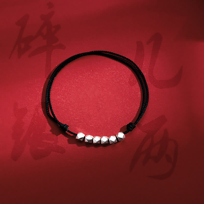 Buddha Stones 925 Sterling Silver Beads Luck Protection Braid Rope Anklet - image 12