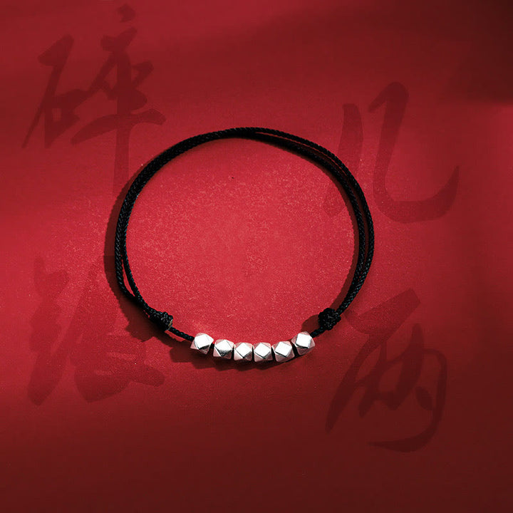 Buddha Stones 925 Sterling Silver Beads Luck Protection Braid Rope Anklet - image 12