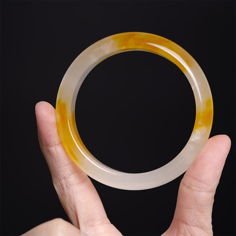 Buddha Stones Yellow Chalcedony Harmony Positivity Bracelet Bangle - image 6