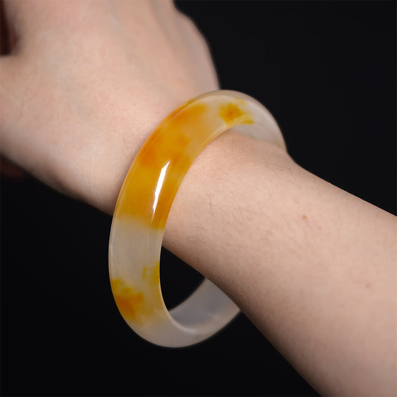 Buddha Stones Yellow Chalcedony Harmony Positivity Bracelet Bangle - image 5