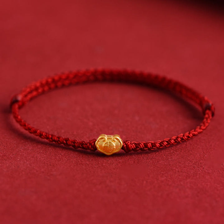 Buddha Stones 999 Gold Chinese Lock Charm Fu Character Protection Handmade Rope Bracelet - image 14
