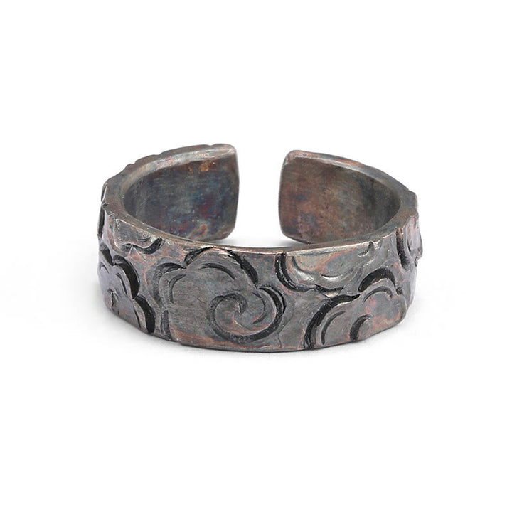 Buddha Stones 999 Sterling Silver Auspicious Clouds Adjustable Protection Ring - image 3