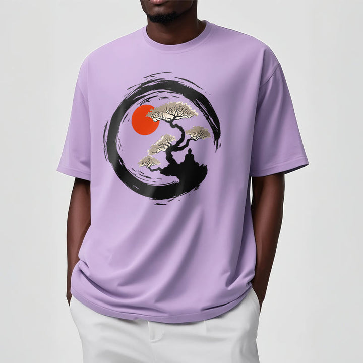 Buddha Stones Red Sun Pine Zen Circle Meditation Buddha Tee T-shirt - image 18