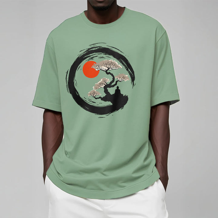 Buddha Stones Red Sun Pine Zen Circle Meditation Buddha Tee T-shirt - image 16