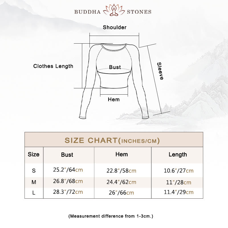 Buddha Stones Gradient Long Sleeve Crop Top Tee Bra Leggings Pants Fitness Yoga Outfit - image 5