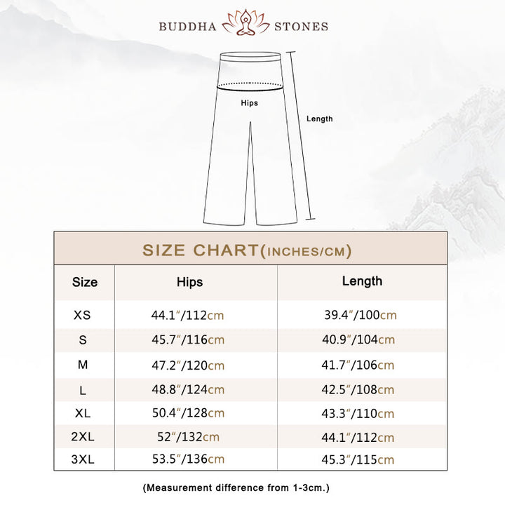 Buddha Stones Summer Unisex Elastic Waist Tai Chi Qigong Practice Breathable Cotton Linen Pants With Pockets - image 5