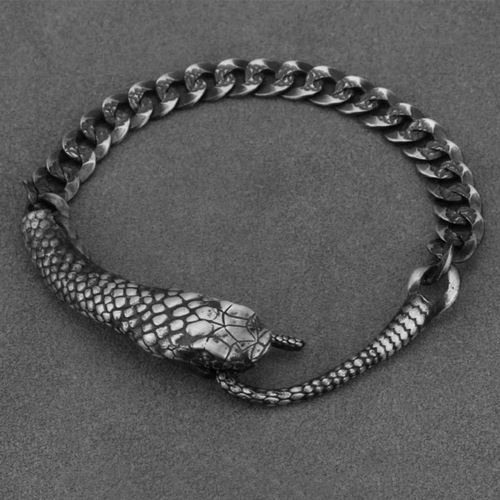 Buddha Stones Sterling Silver Snake Shape Texture Year Of The Snake Blessing Bracelet - image 14