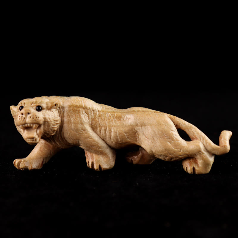 Buddha Stones Year Of The Snake Chinese Zodiac Fu Character Peach Wood Home Statue Decoration - Tiger - Height 11.5cm - image 13