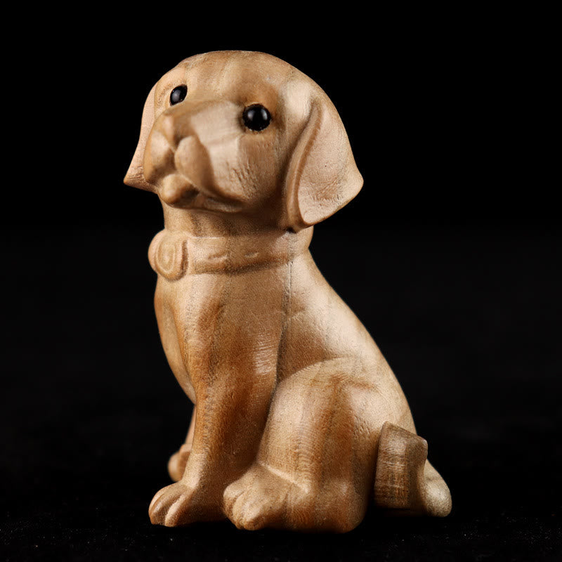 Buddha Stones Year Of The Snake Chinese Zodiac Fu Character Peach Wood Home Statue Decoration - Dog - Height 11.5cm - image 29