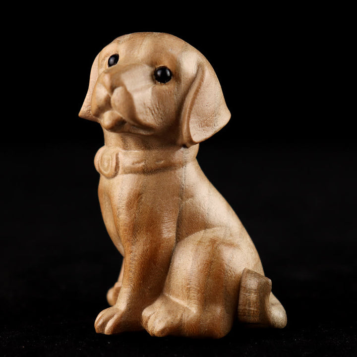 Buddha Stones Year Of The Snake Chinese Zodiac Fu Character Peach Wood Home Statue Decoration - Dog - Height 11.5cm - image 29