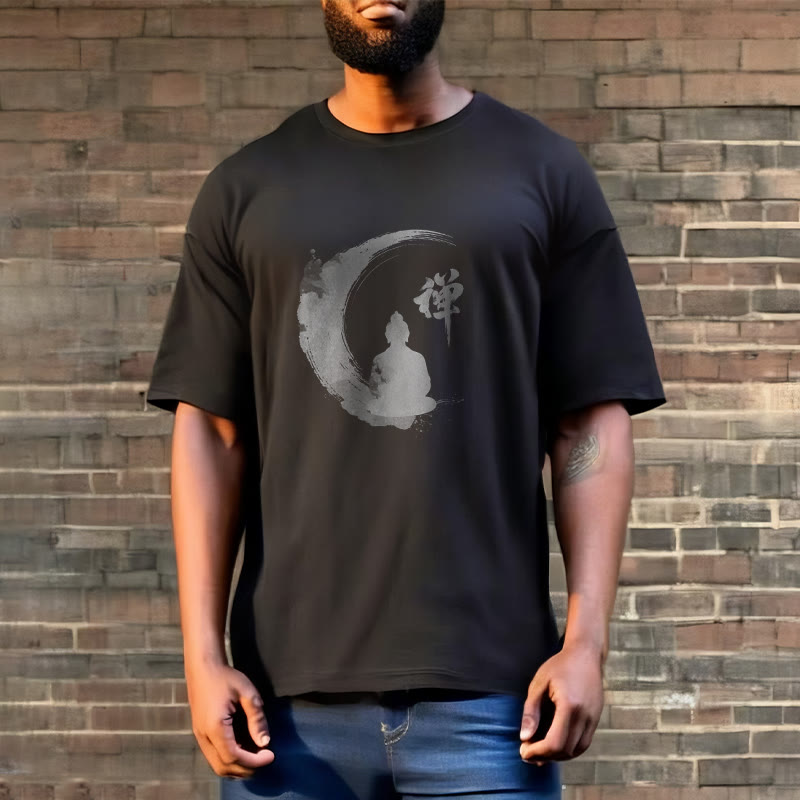 Buddha Stones Meditating Buddha Pattern Cotton Tee T-shirt - image 8