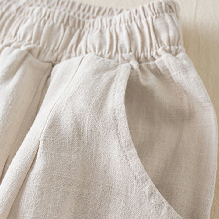 Buddha Stones Plain Color Cotton Linen Women's Pants With Pockets - image 11