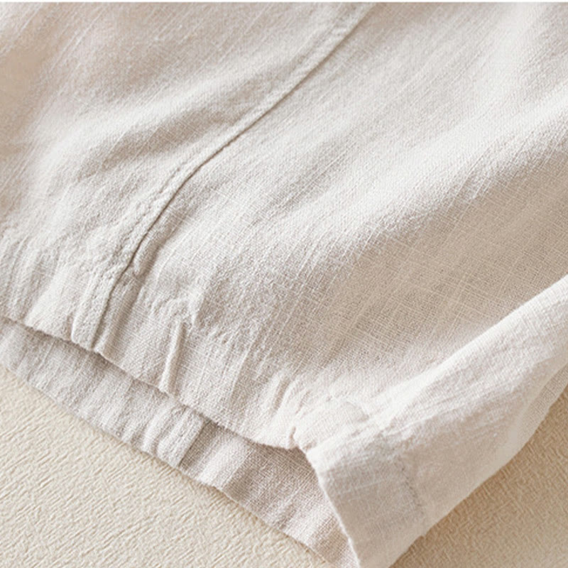 Buddha Stones Plain Color Cotton Linen Women's Pants With Pockets - image 15