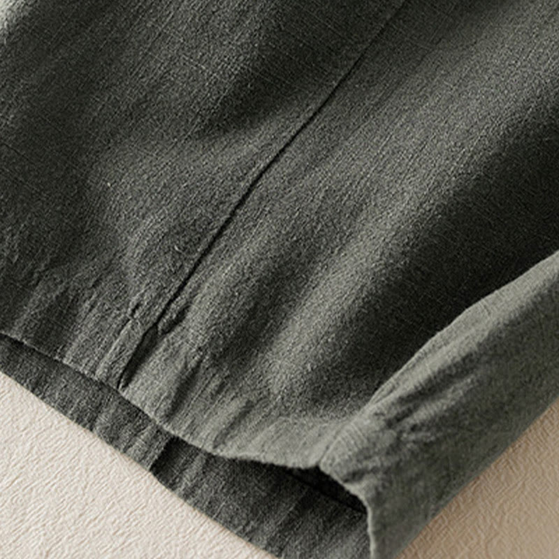 Buddha Stones Plain Color Cotton Linen Women's Pants With Pockets - image 7