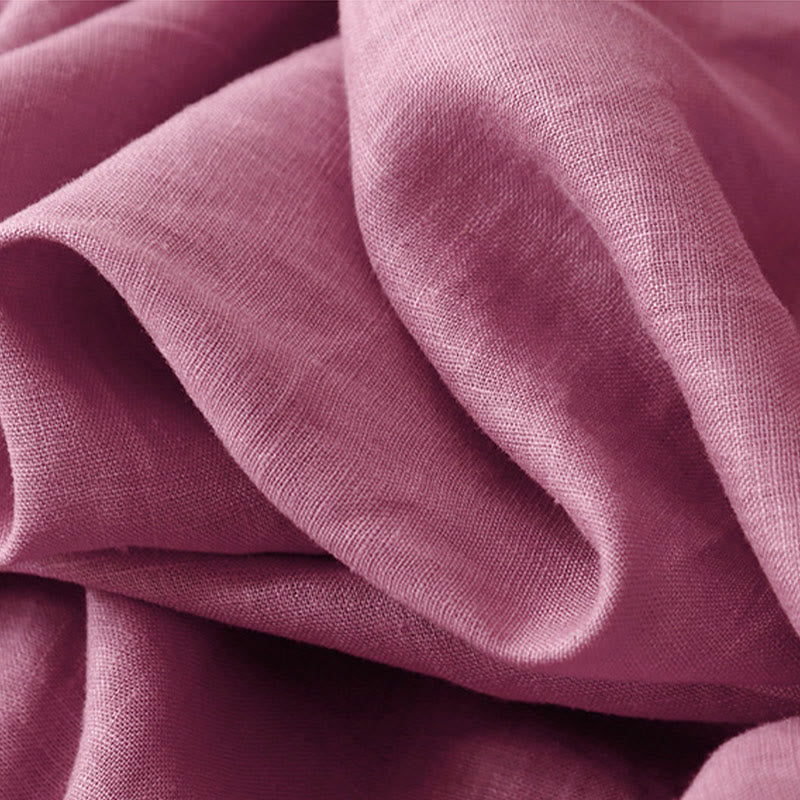 Buddha Stones Casual Plain Solid Color Linen Women's Pants With Pockets - image 9