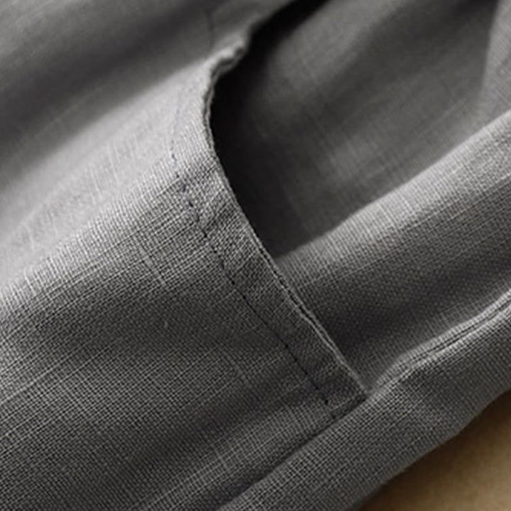 Buddha Stones Casual Plain Solid Color Linen Women's Pants With Pockets - image 21