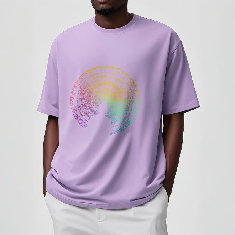 Buddha Stones Colorful Gradient Mandala Buddha Cotton Tee T-shirt - image 17