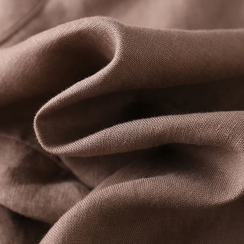 Buddha Stones Plain Color Button Zipper Cotton Women's Shorts With Pockets - image 20