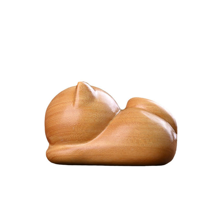 Buddha Stones Small Cute Confident Sleeping Cat Sandalwood Healing Home Decoration - image 17