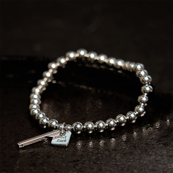 Buddha Stones Titanium Steel Good Luck Balance Bracelet