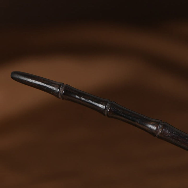 Buddha Stones 925 Sterling Silver Red Sandalwood Ebony Bamboo Power Hairpin