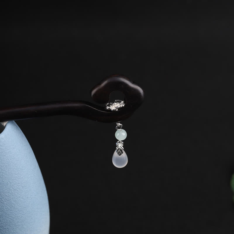 Buddha Stones Ebony Auspicious Cloud Courage Hairpin