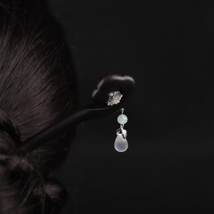 Buddha Stones Ebony Auspicious Cloud Courage Hairpin