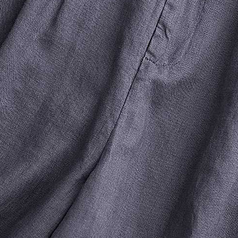 Buddha Stones Summer Casual Solid Color Zipper Button Acrylic Fiber Frog Button Women's Shorts With Pockets