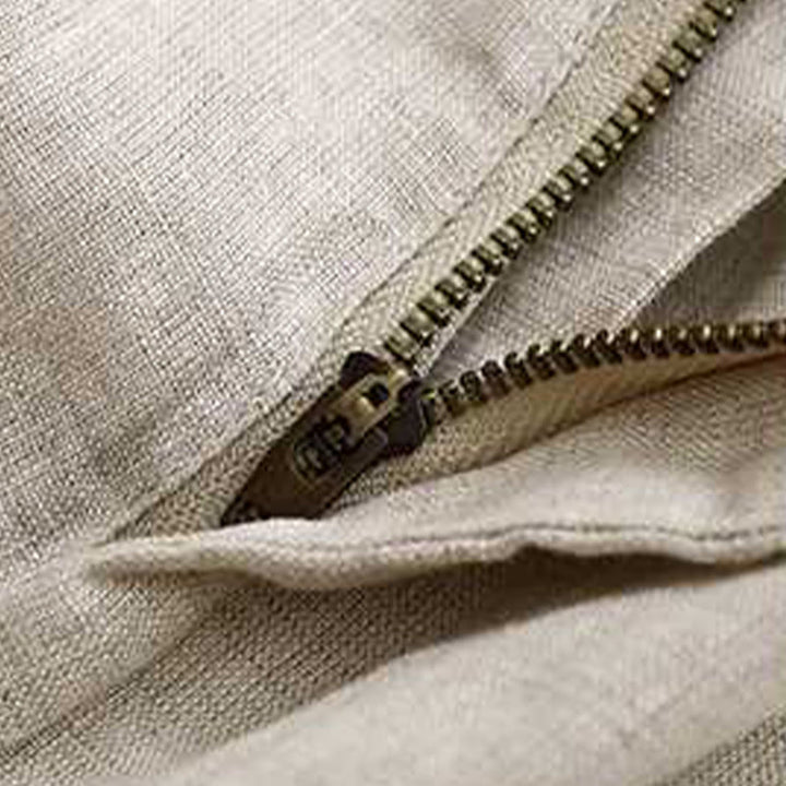 Buddha Stones Summer Casual Solid Color Zipper Button Acrylic Fiber Frog Button Women's Shorts With Pockets