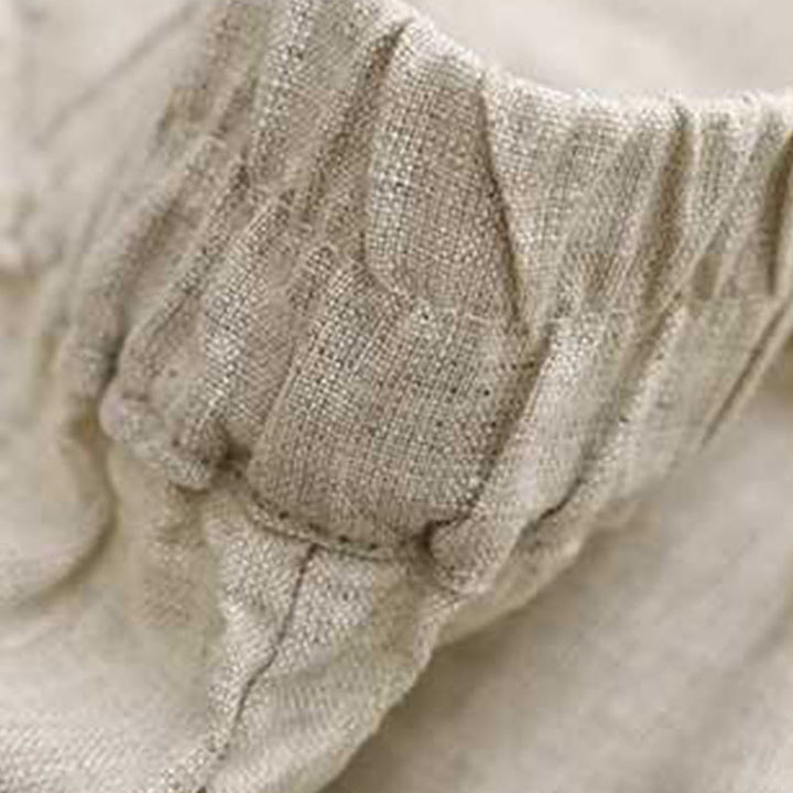 Buddha Stones Summer Casual Solid Color Zipper Button Acrylic Fiber Frog Button Women's Shorts With Pockets