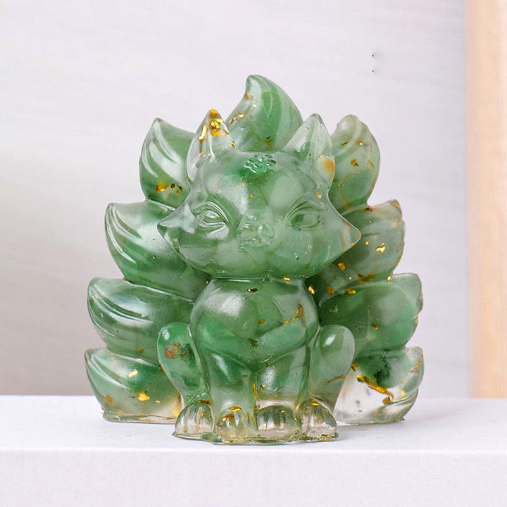 Buddha Stones Small Various Stone Strawberry Quartz Amethyst Green Aventurine Nine Tailed Fox Healing Home Decoration