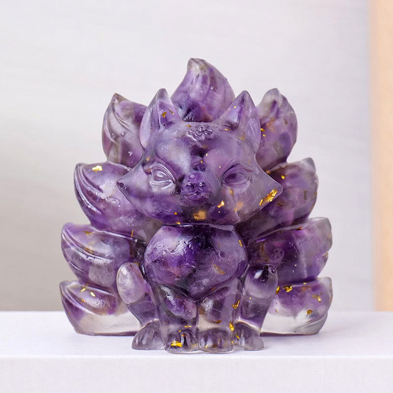 Buddha Stones Small Various Stone Strawberry Quartz Amethyst Green Aventurine Nine Tailed Fox Healing Home Decoration