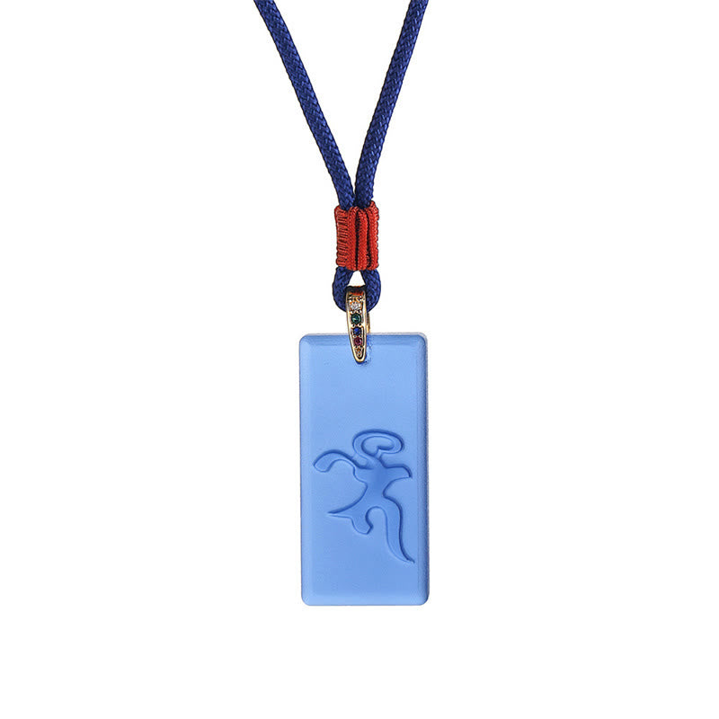 Buddha Stones Tibetan Green Tara Medicine Buddha Sanskrit Pattern Liuli Crystal Protection Necklace Pendant - image 5