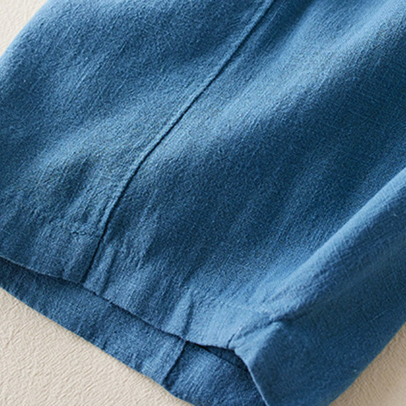 Buddha Stones Plain Color Cotton Linen Women's Pants With Pockets - image 19