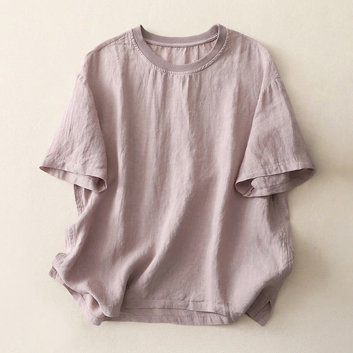 Buddha Stones Plain Threaded Crew Neck Design Women's Polyester Short Sleeves Shirt - Thistle - US14,UK/AU18,EU46 (2XL) - image 20