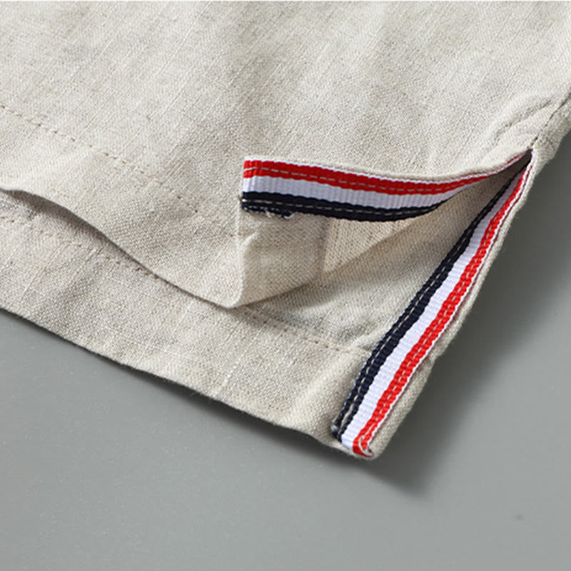 Buddha Stones Summer Solid Color Side Slit Design Sleeveless Men's Linen Vest - image 6