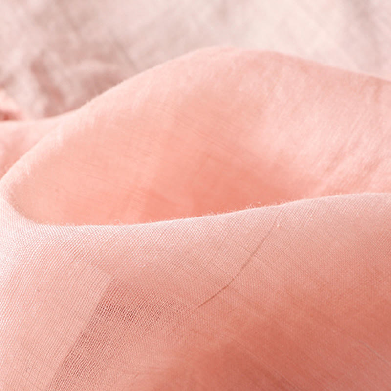 Buddha Stones Embroidery Button Three Quarter Sleeve Notched Neck Women's Cotton Shirt - image 15