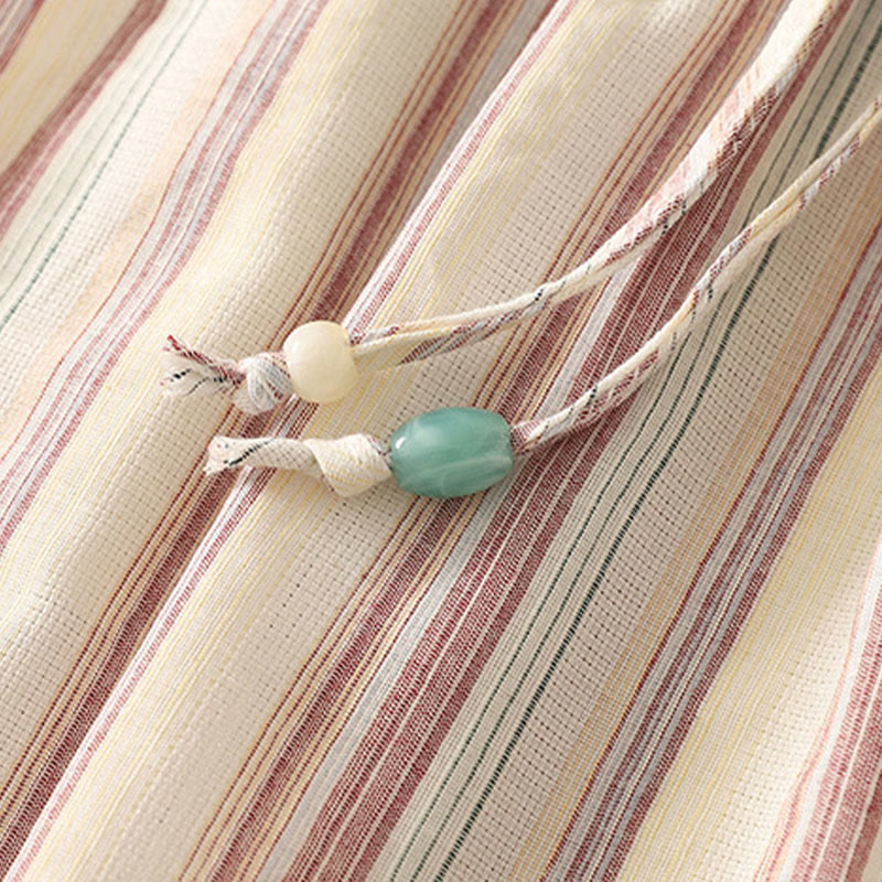 Buddha Stones Color Vertical Stripes Cotton Women's Wide Leg Pants With Pockets - image 7