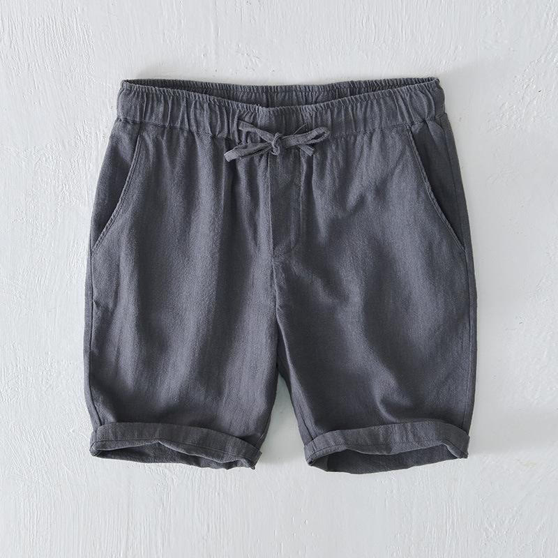Buddha Stones Summer Solid Color Drawstring Elastic Waist Men's Cotton Linen Shorts With Pockets - LightSlateGray - US/UK/AU44,EU54 (4XL) - image 17