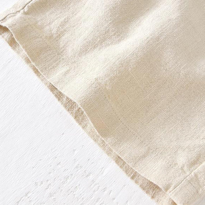 Buddha Stones Summer Solid Color Drawstring Elastic Waist Men's Cotton Linen Shorts With Pockets - image 5