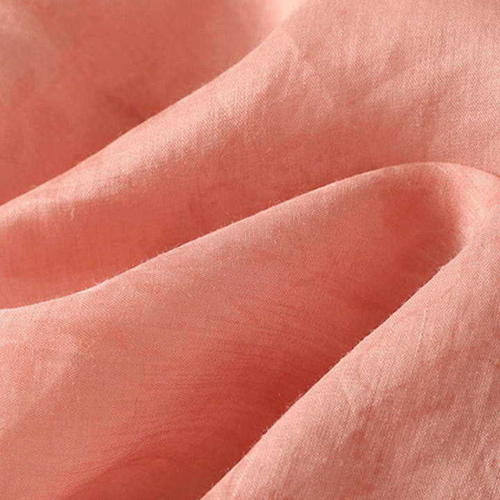 Buddha Stones Embroidery Frog-Button Mandarin Collar Cotton Women's Half Sleeves Shirt - image 20