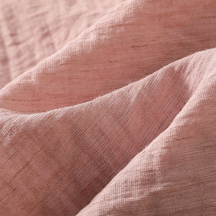 Buddha Stones Embroidery Flowers Leaves Cotton Women's V-neck Shirt - image 10