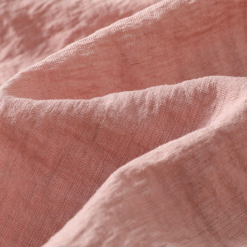 Buddha Stones Embroidery Design Cotton Button Women's Crew Neck Shirt - image 19