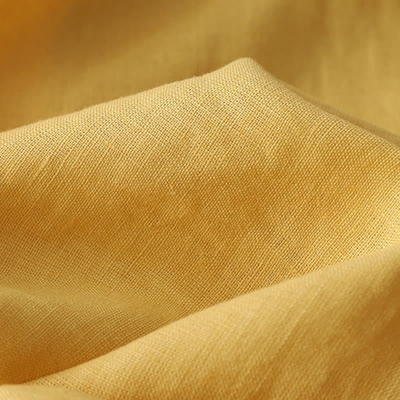 Buddha Stones Casual Plain Ruffled Hem Crew Neck Tie Women's Polyester T-shirt - image 4