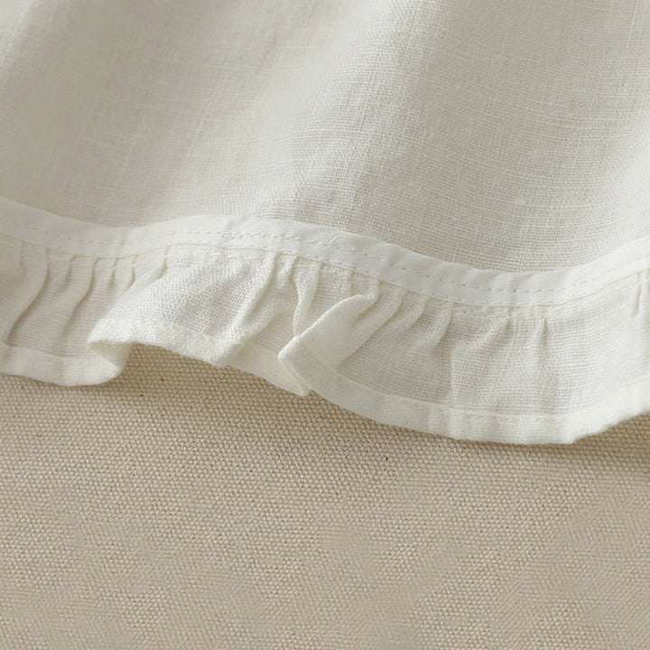 Buddha Stones Casual Plain Ruffled Hem Crew Neck Tie Women's Polyester T-shirt - image 9