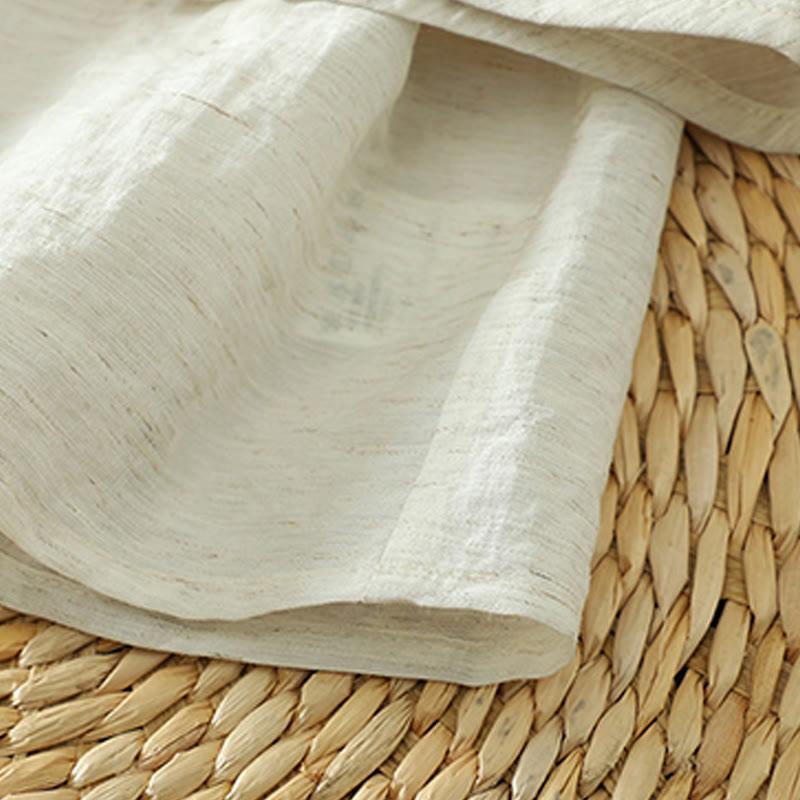 Buddha Stones White Plain Button Three Quarter Sleeve Women's Shirt