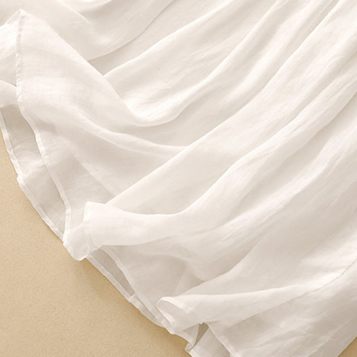 Buddha Stones Summer Solid Color Elastic Waist Drawstring Women's Skirt