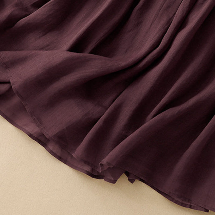 Buddha Stones Summer Solid Color Elastic Waist Drawstring Women's Skirt