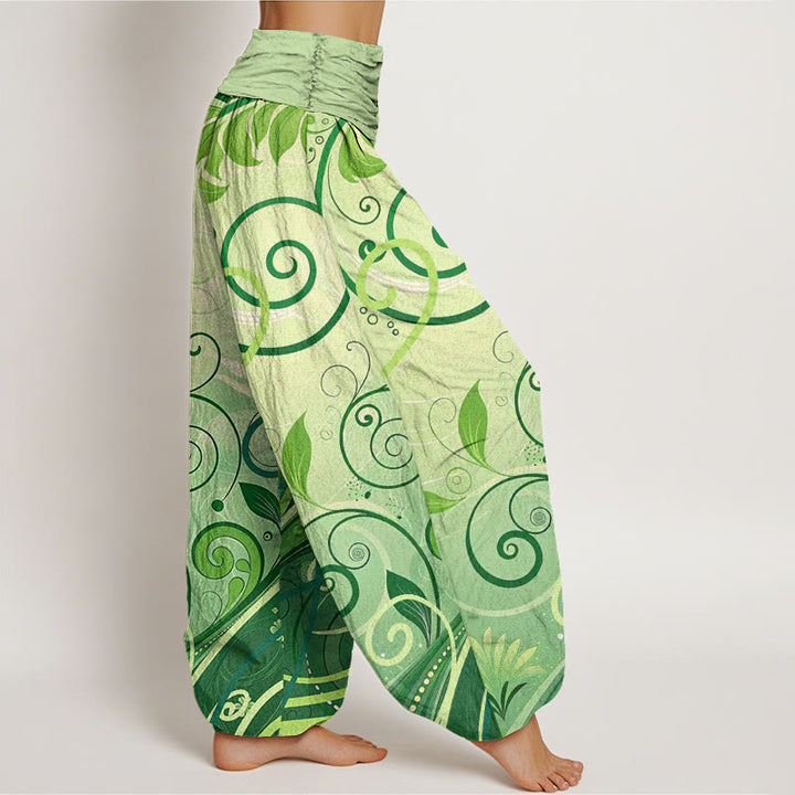 Buddha Stones Casual Vining Floral Pattern Women's Harem Pants - image 3